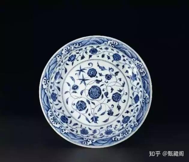 清早期有闲居监制青料描金花卉笔洗小盘 清早期有闲居监制青料描金花卉笔洗小盘 （北京保利拍卖丨康乾