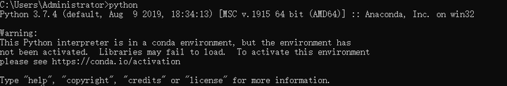 在cmd命令行输入python出现Warning - 知乎