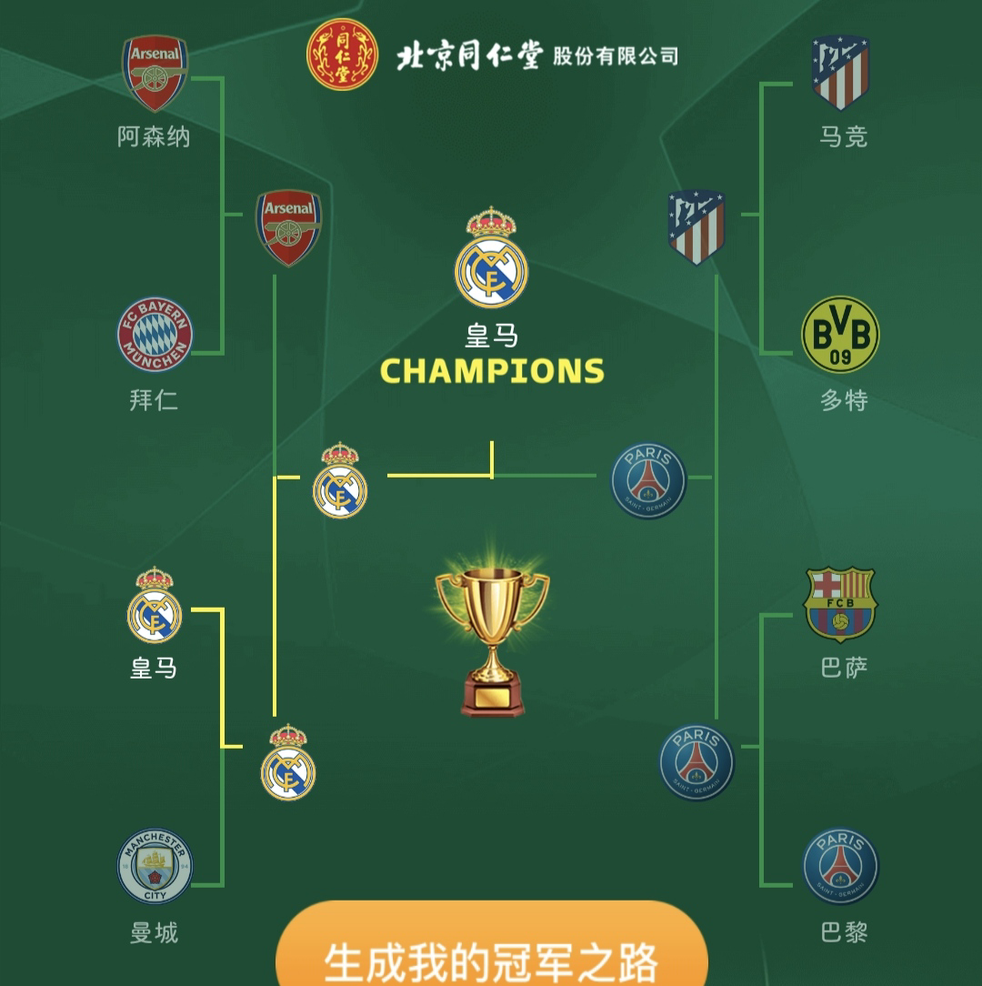 23/24欧冠8强对阵:阿森纳vs拜仁,皇马vs曼城,巴黎遭遇巴萨,马竞遇多特