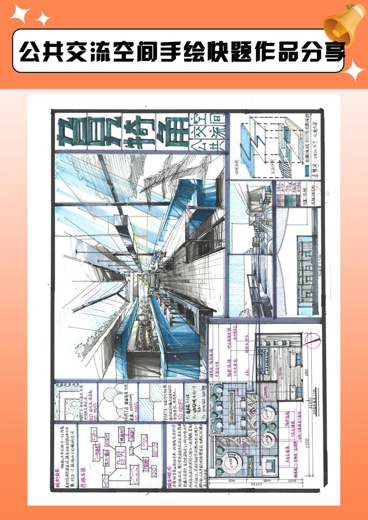 考研快题——【环艺室内方向】公共交流空间高分作品分享 - 知乎