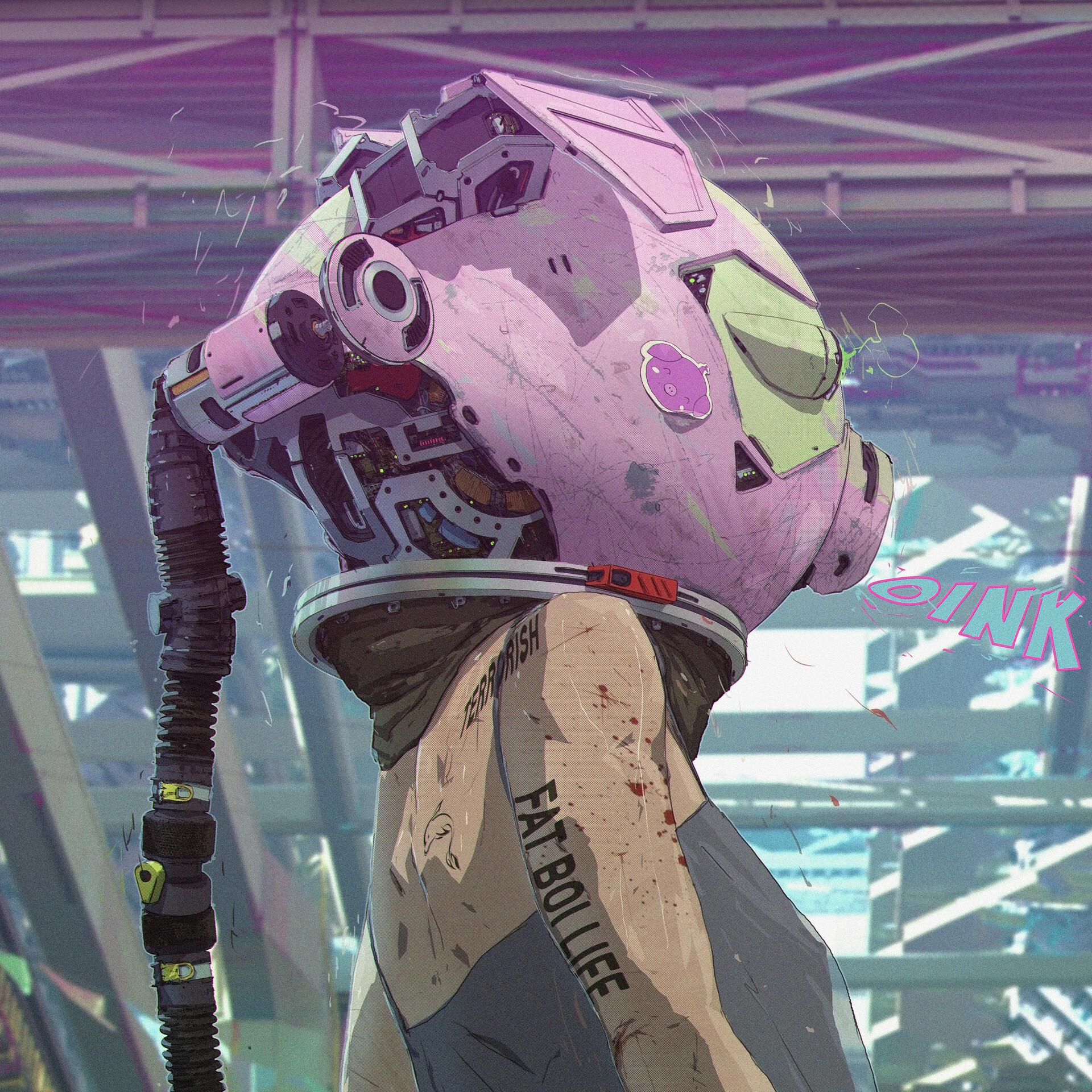 有没有什么好看的赛博朋克风的插画