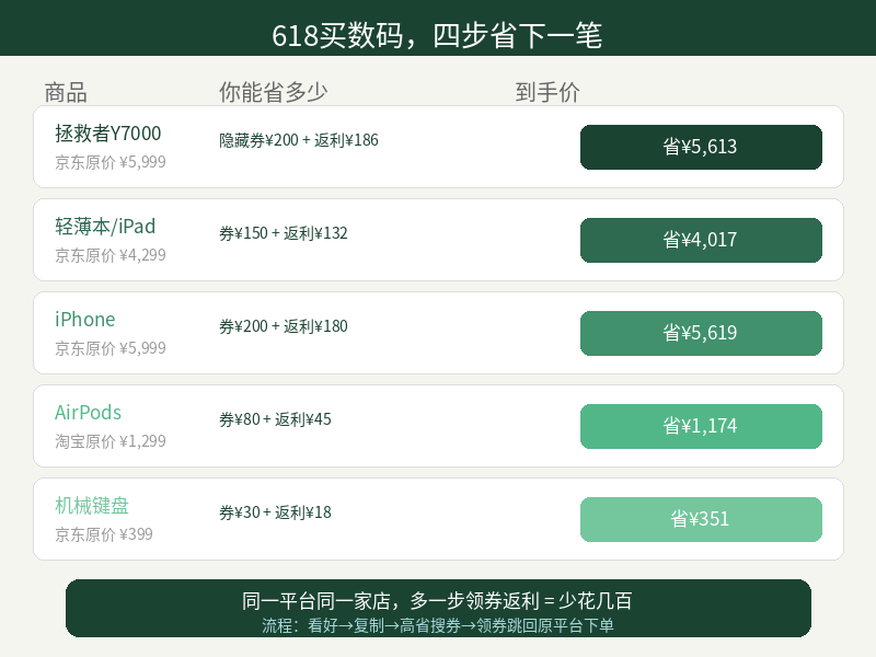 去年618我买电脑多花了四百块,今年把方法写在这了