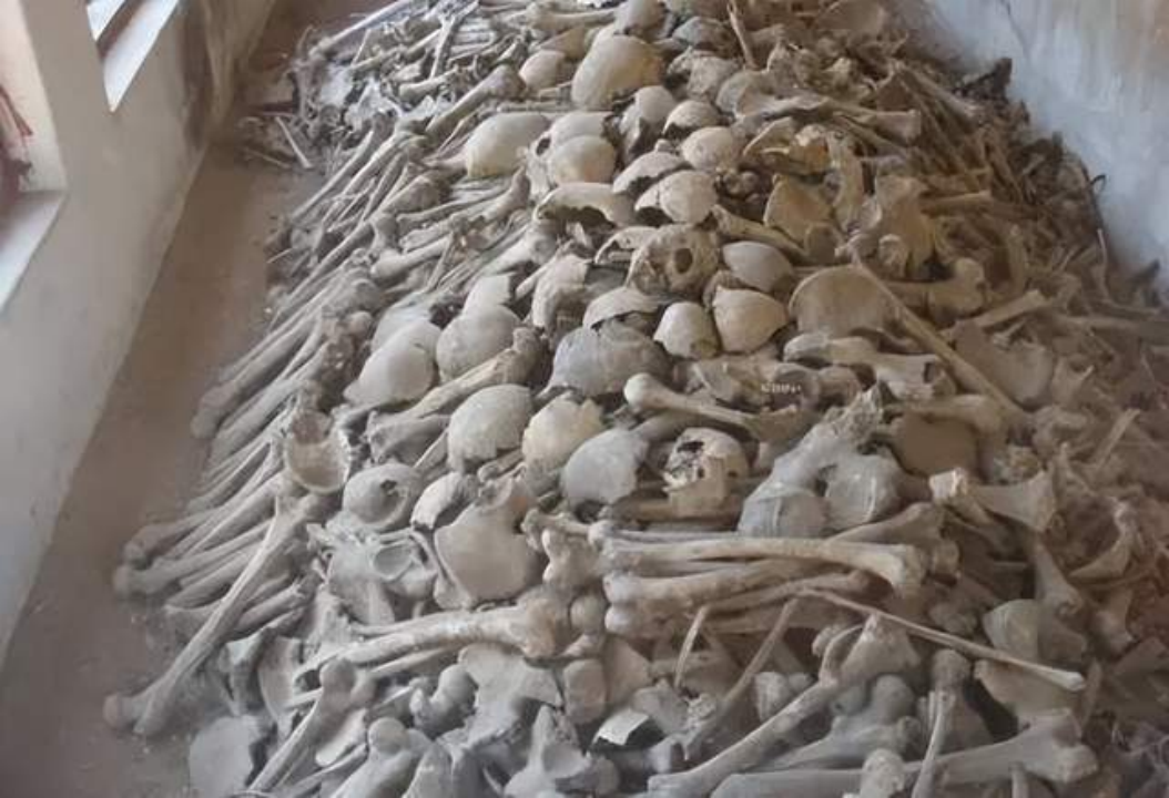 万人坑中清理出的遗骨