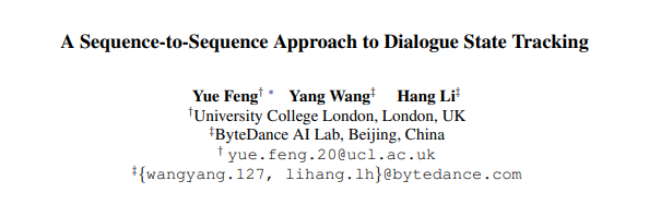 A Sequence-to-Sequence Approach to Dialogue State Tracking - 知乎
