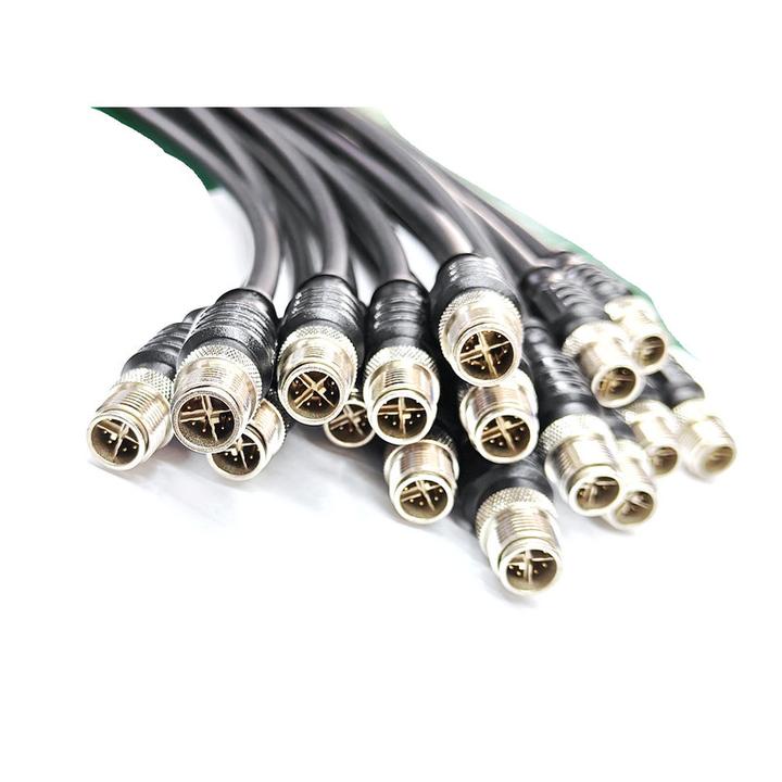 车载超六类千兆以太网m12连接器8芯x-code