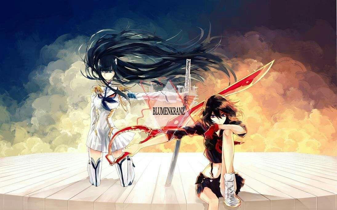 两个拿着太刀的少女,一个蓝色衣服,一个红色衣服(有围巾)这是哪部动漫