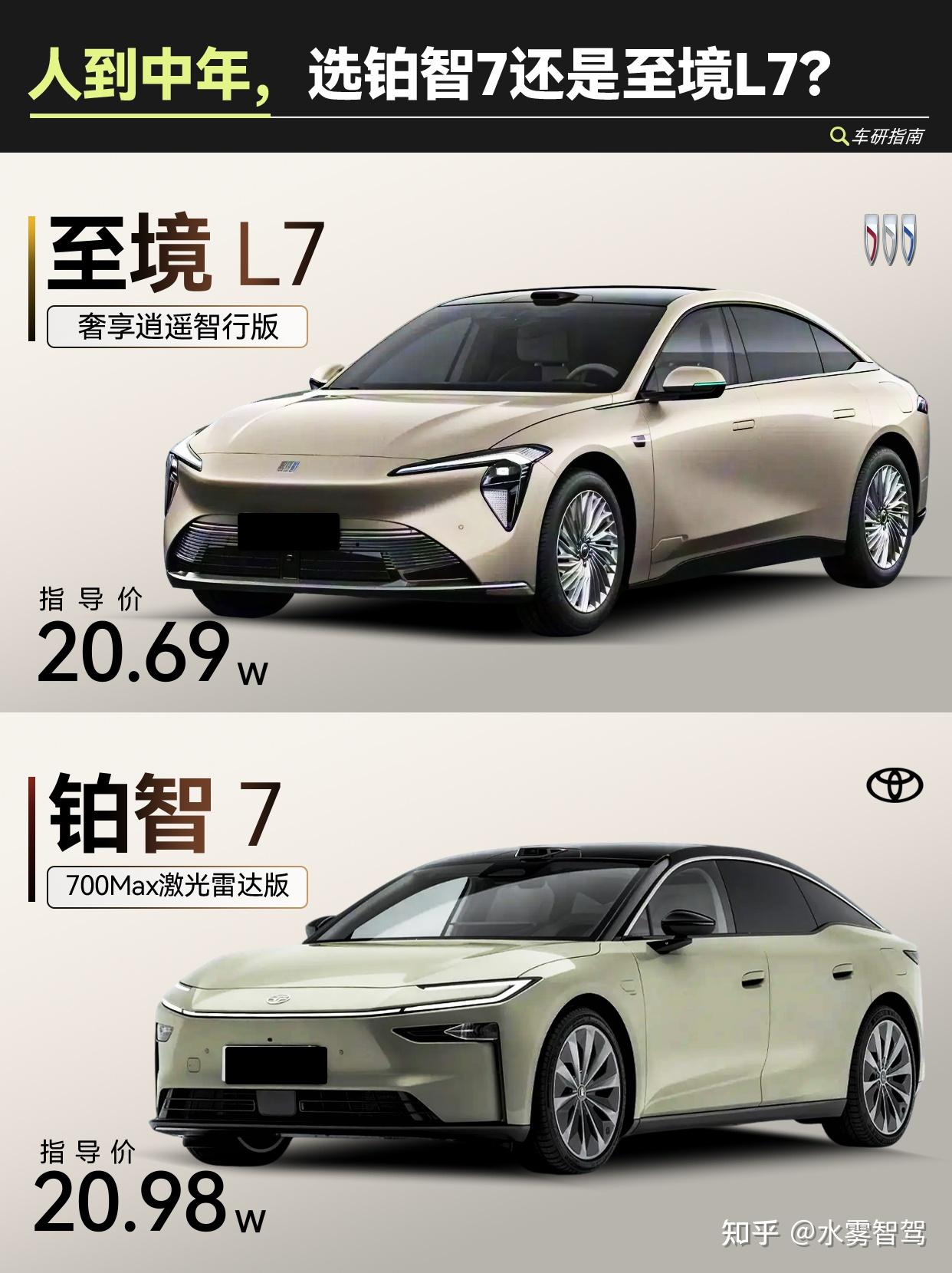 人到中年,选铂智7还是至境L7?