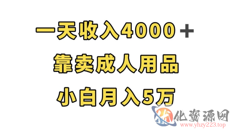 一天收入4000+，靠卖成人用品，小白轻松月入5万【揭秘】