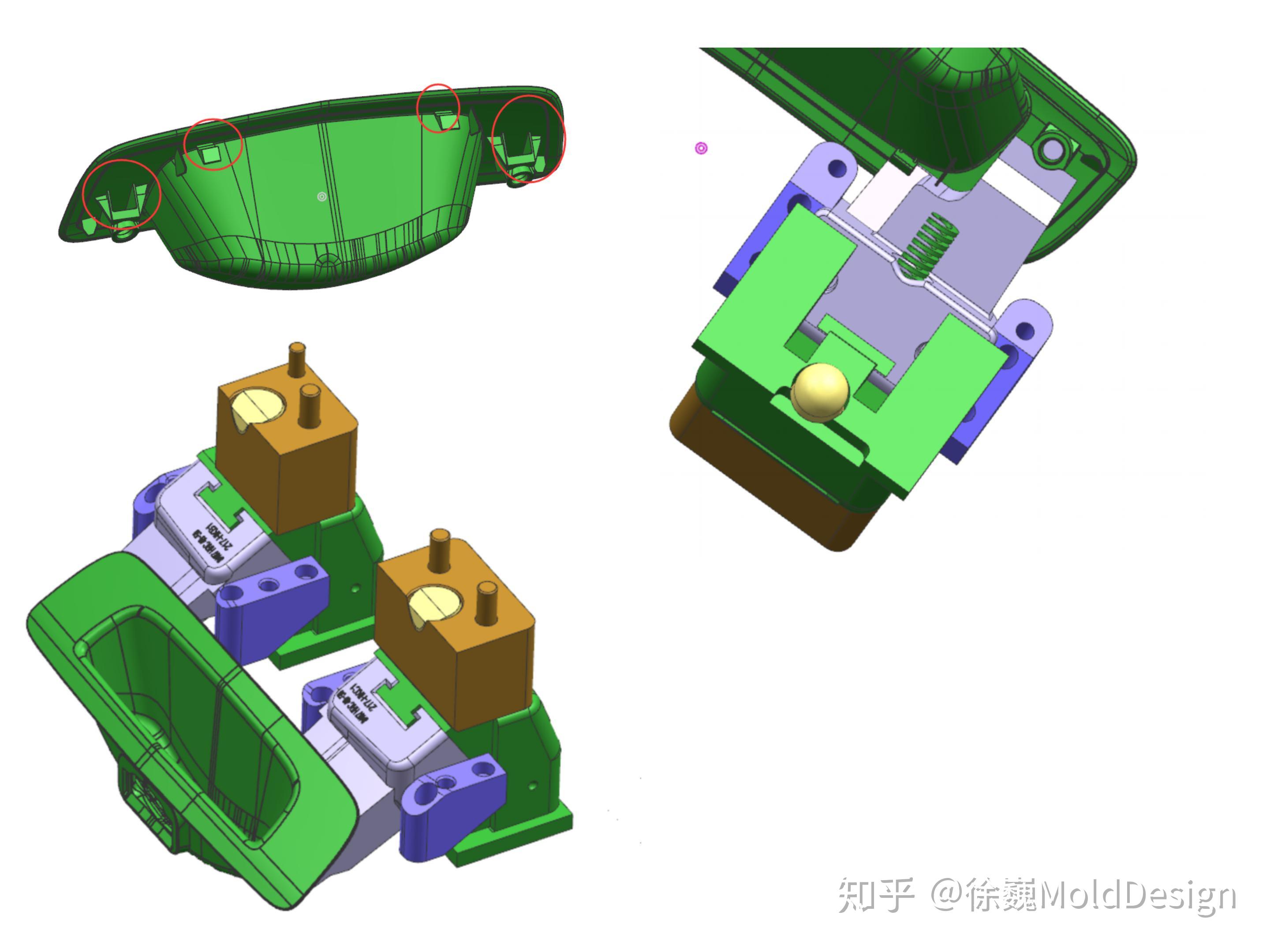 汽车注塑模具:前模斜顶后模斜抽，小产品结构多 - 知乎