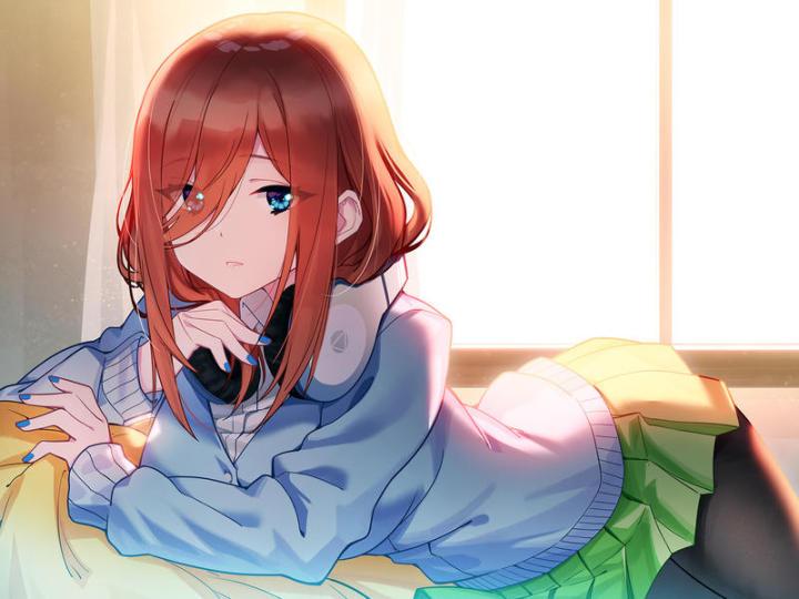 哇啊~她好迷人,特别是穿黑丝的时候~ |《五等分的新娘》三玖绝美壁纸