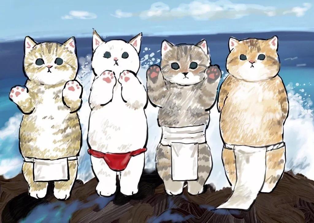 有哪些可以作为壁纸的可爱的卡通猫图片