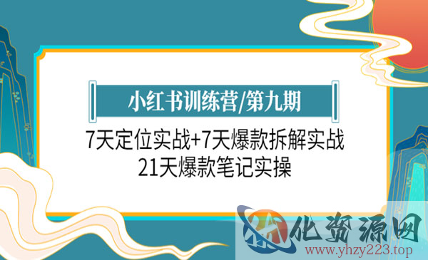 《小红书训练营》7天定位实战+7天爆款拆解实战，21天爆款笔记实操_wwz