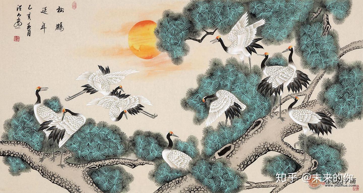 中国美術 中国画 近代女画家 「 侯碧猗 雙湖女史 仙鶴図 」☆肉筆絹本  