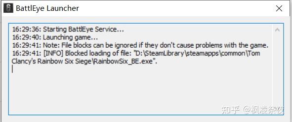 彩虹六号围攻 BattlEye Launcher [INFO] Blocked loading of file 报错解决 Rainbow ...