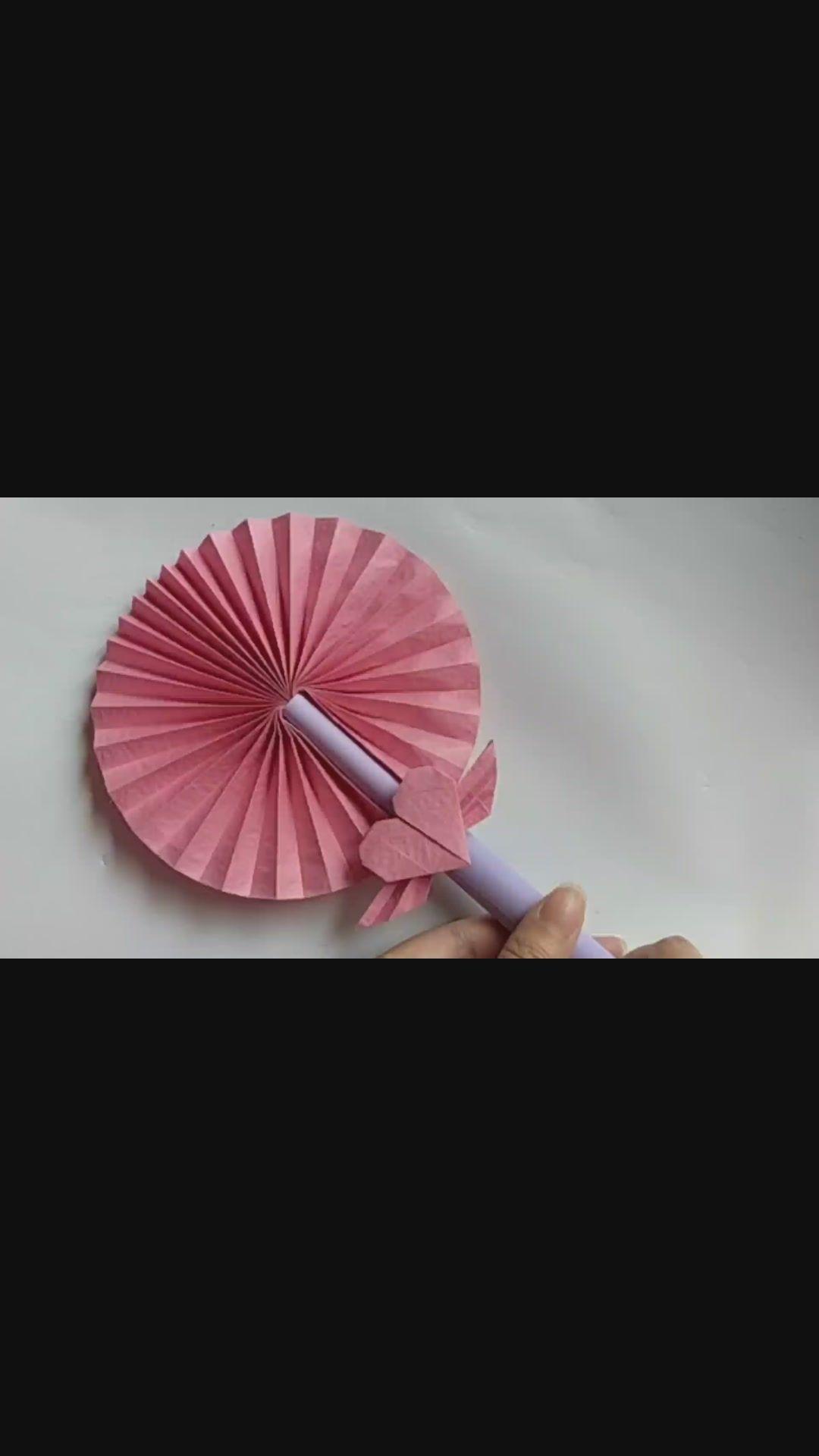 手工折纸可以收缩的扇子