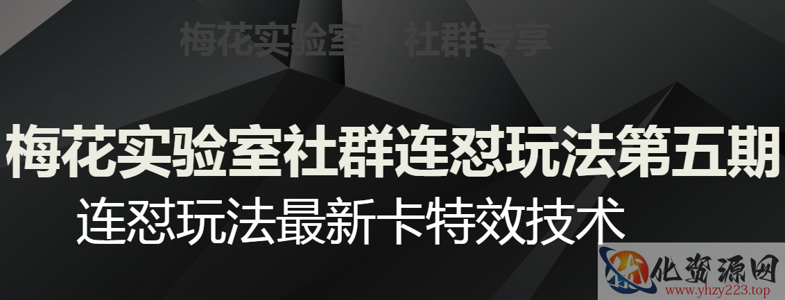 梅花实验室社群连怼玩法第五期，视频号连怼玩法最新卡特效技术