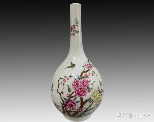清雍正粉彩花鸟长颈瓶- 知乎
