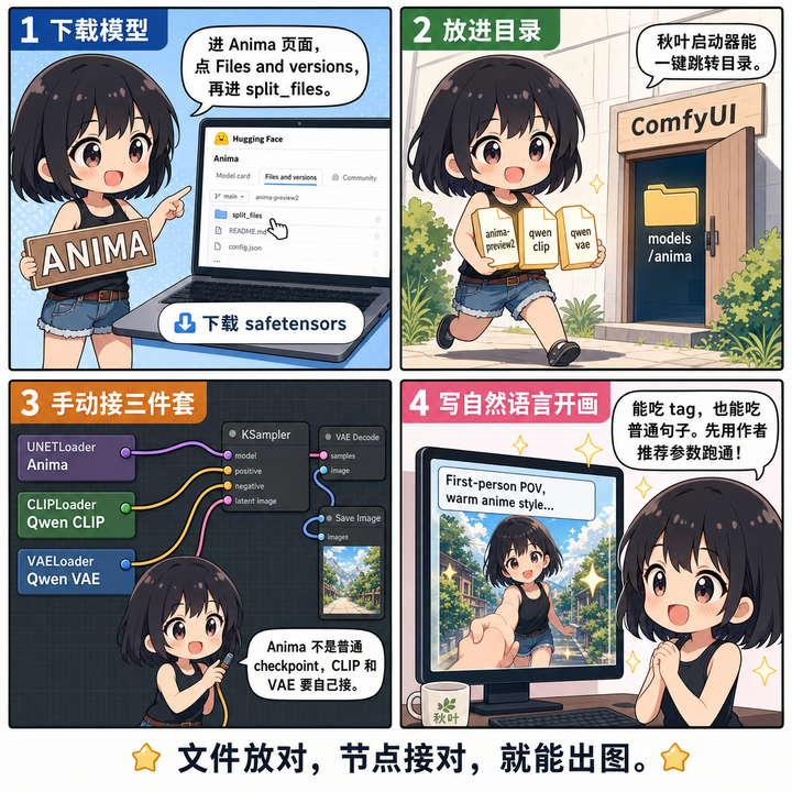 Anima Base Comfyui 如何在comfyui中部署并使用anima-preview2模型 - 知乎