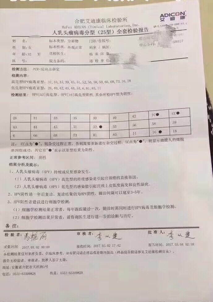 下图是最近(上周五)确诊的宫颈癌病例及报告
