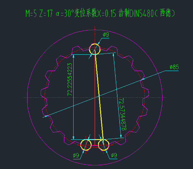 单齿内花键两针测量跨棒距已知,改为三针测量跨棒距,如何按照2针跨棒