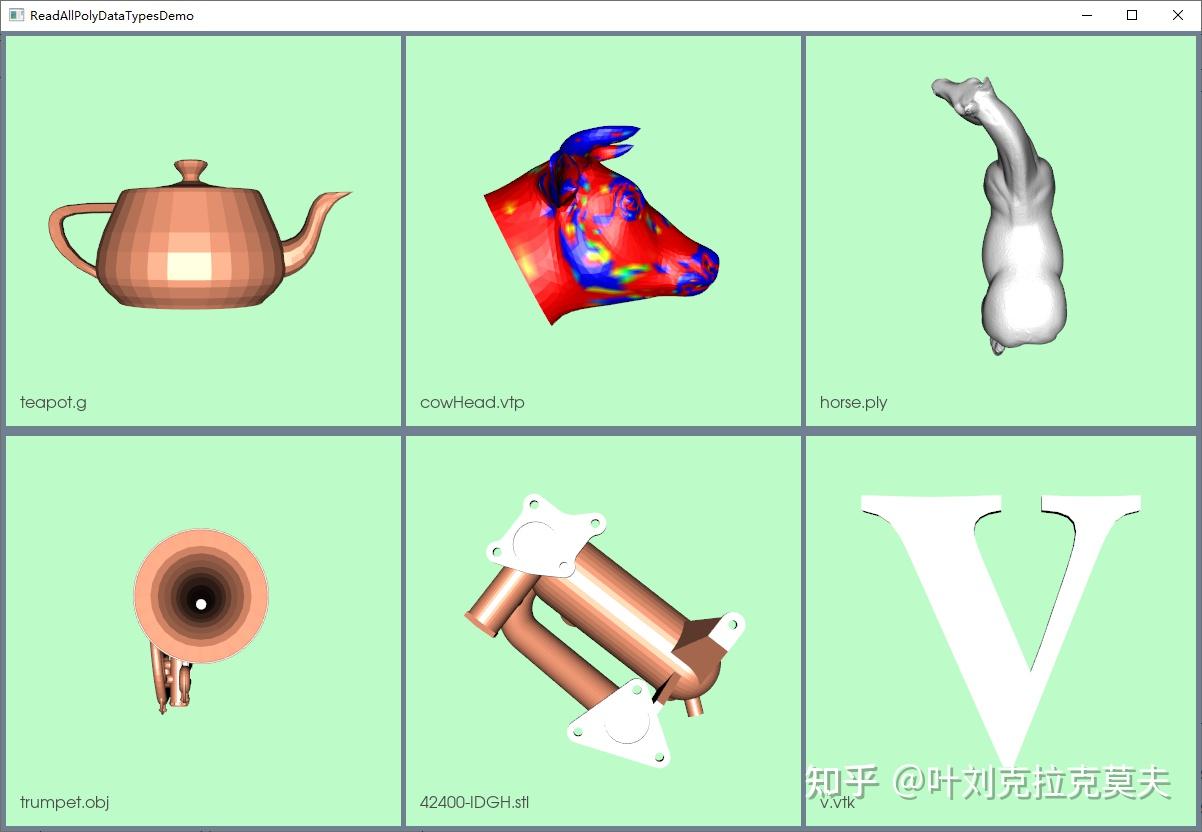 VTK官方示例Python版18 - ReadAllPolyDataTypesDemo.py - 知乎