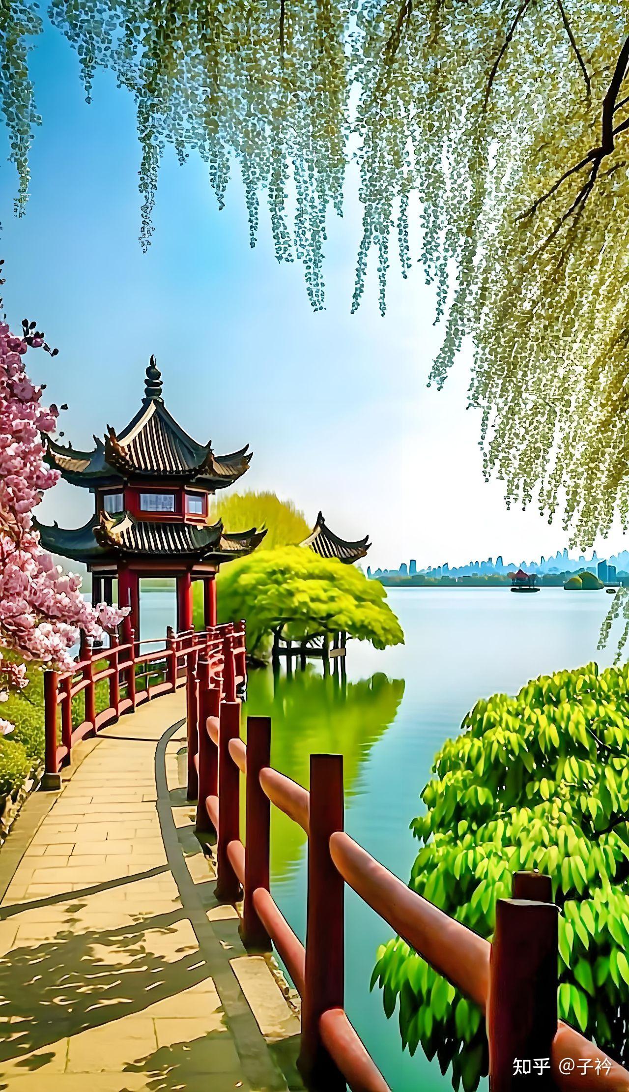 文笔挑战江南桃红杨柳绿下一句对什么