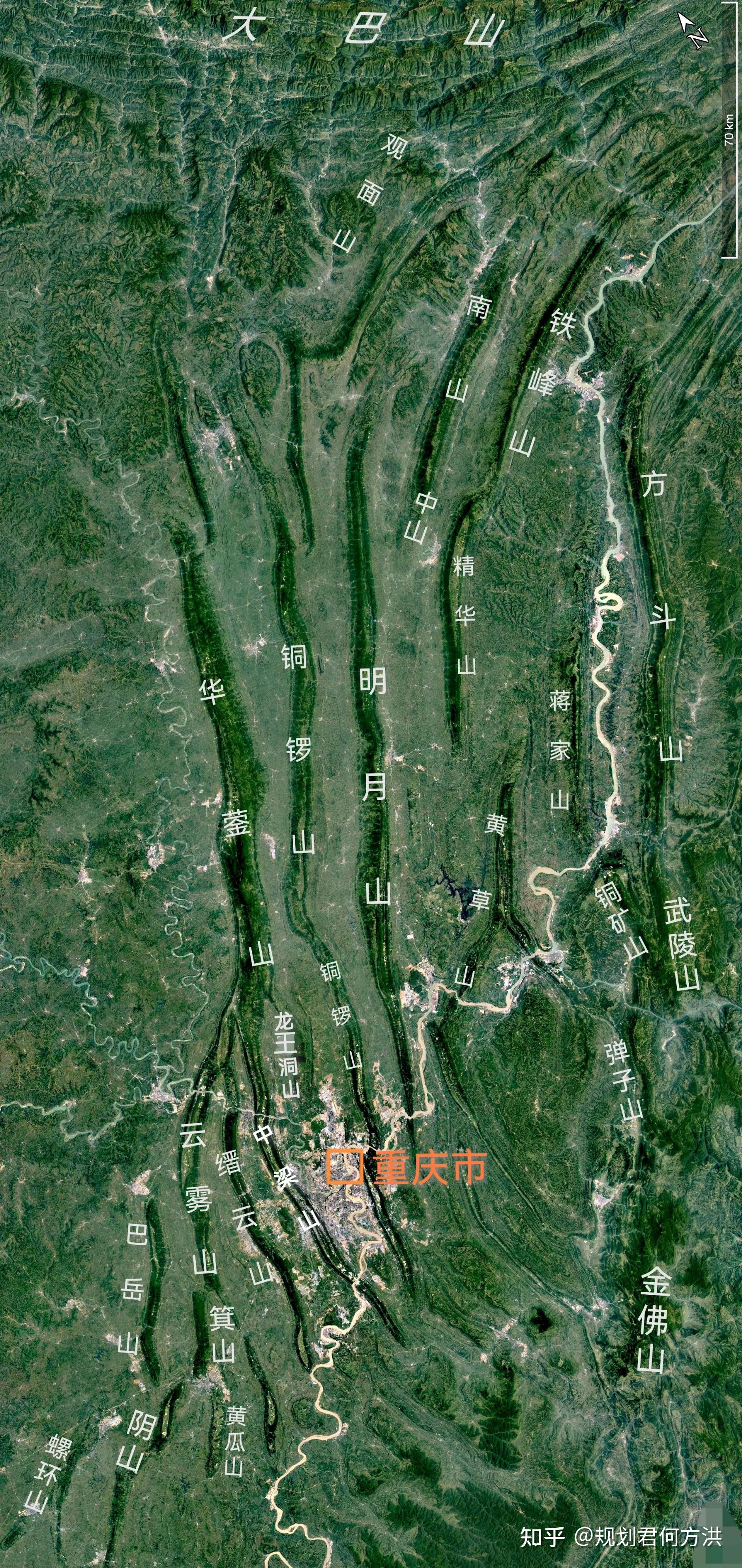 重庆市中心城区的地形图是什么样的?