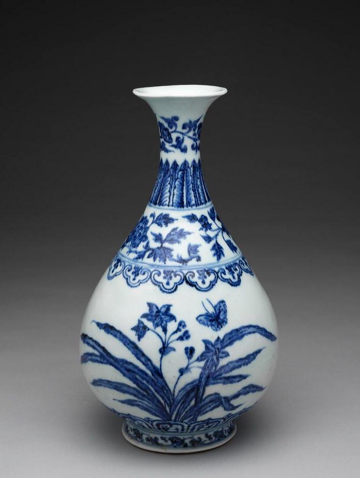 明永乐青花化蝶纹玉壶春瓶- 知乎