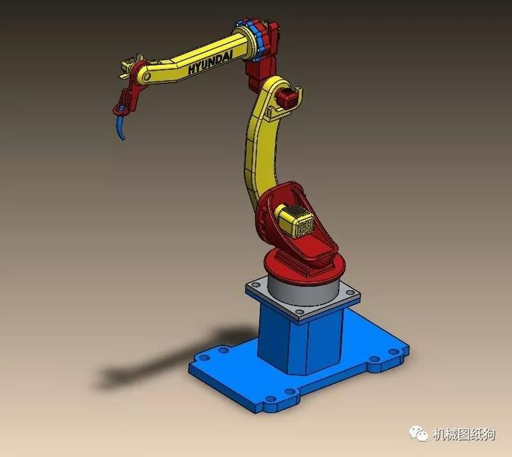 機器人現代robat機械臂簡易外觀模型3d圖紙solidworks設計