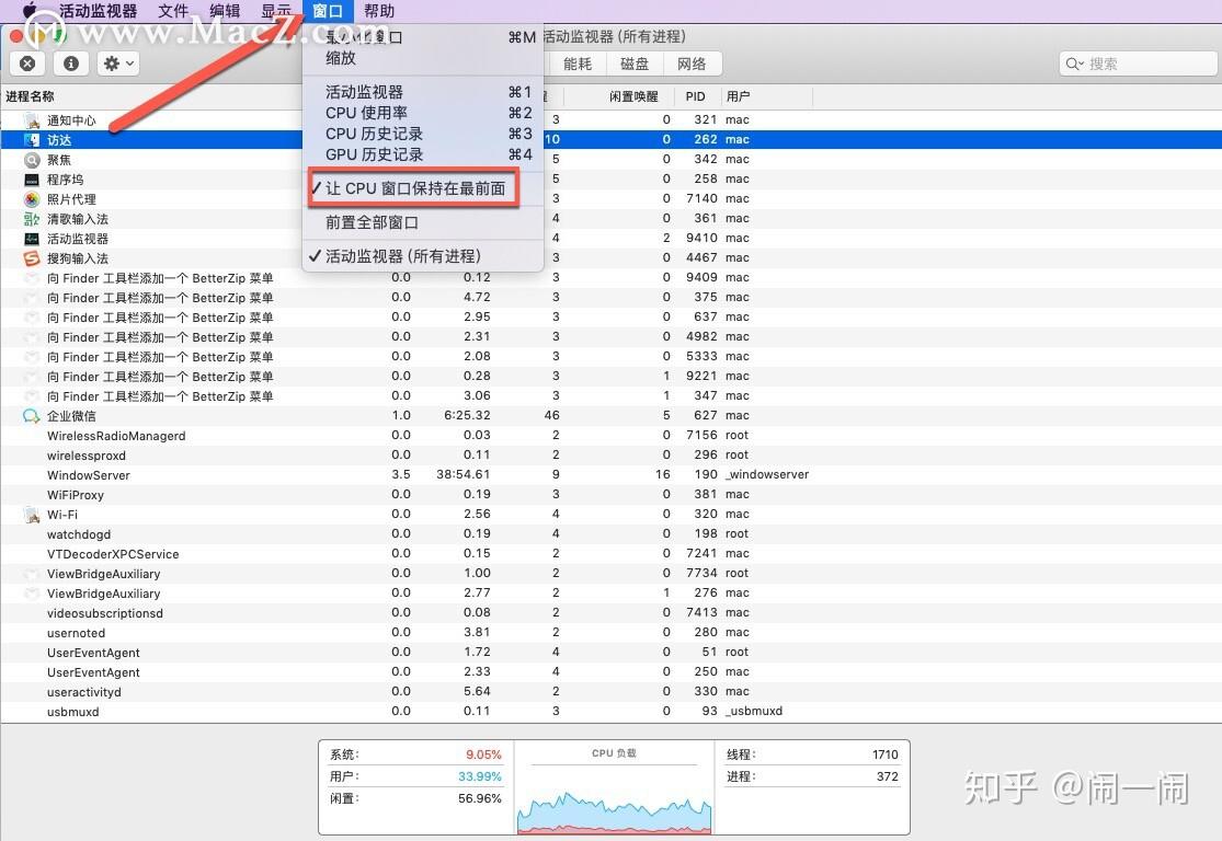 显示Mac的隐藏浮动性能面板,让你及时关注CPU使用情况! - 知乎