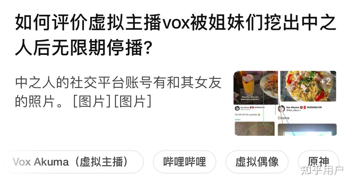 如何评价虚拟主播vox被姐妹们挖出中之人后宣布无限期停播? - 知乎