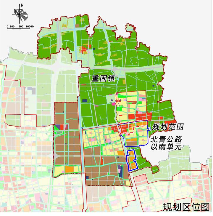 调整范围4969公顷青浦重固镇北青公路以南单元控规调整