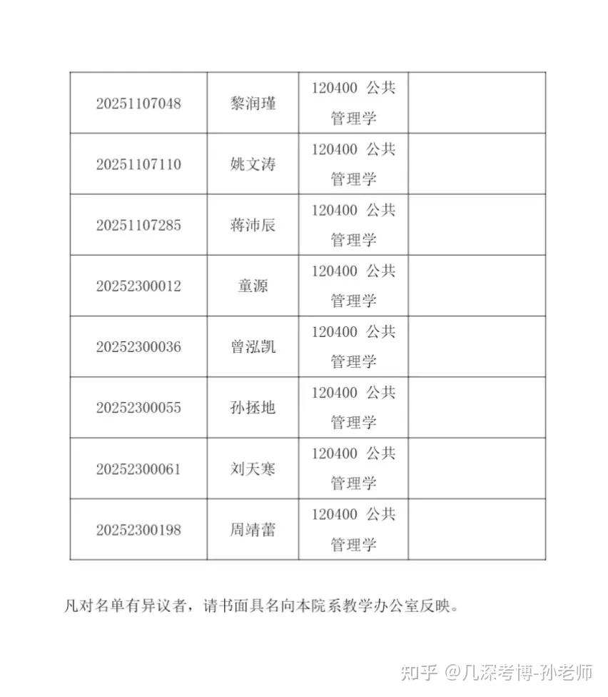 清华大学2025年公共管理学院招收公开招考博士(含硕博连读生)研究生综合考核名单公示 - 知乎
