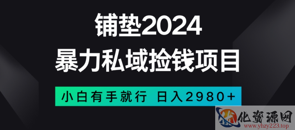 暴力私域捡钱项目，小白无脑操作，日入2980【揭秘】