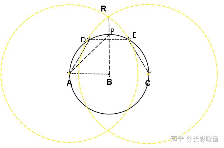 如何只用圆规做一个四等分圆