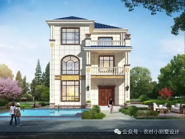 【8米面宽二开间神户型设计】布局爆火48套三层农村自建房别墅! - 知乎