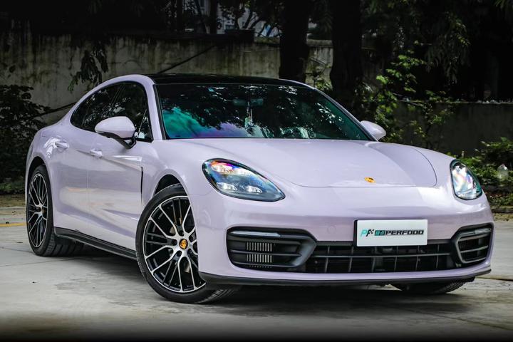 保时捷帕拉梅拉ichanger改色膜迷雾灰紫低调精致般的优雅