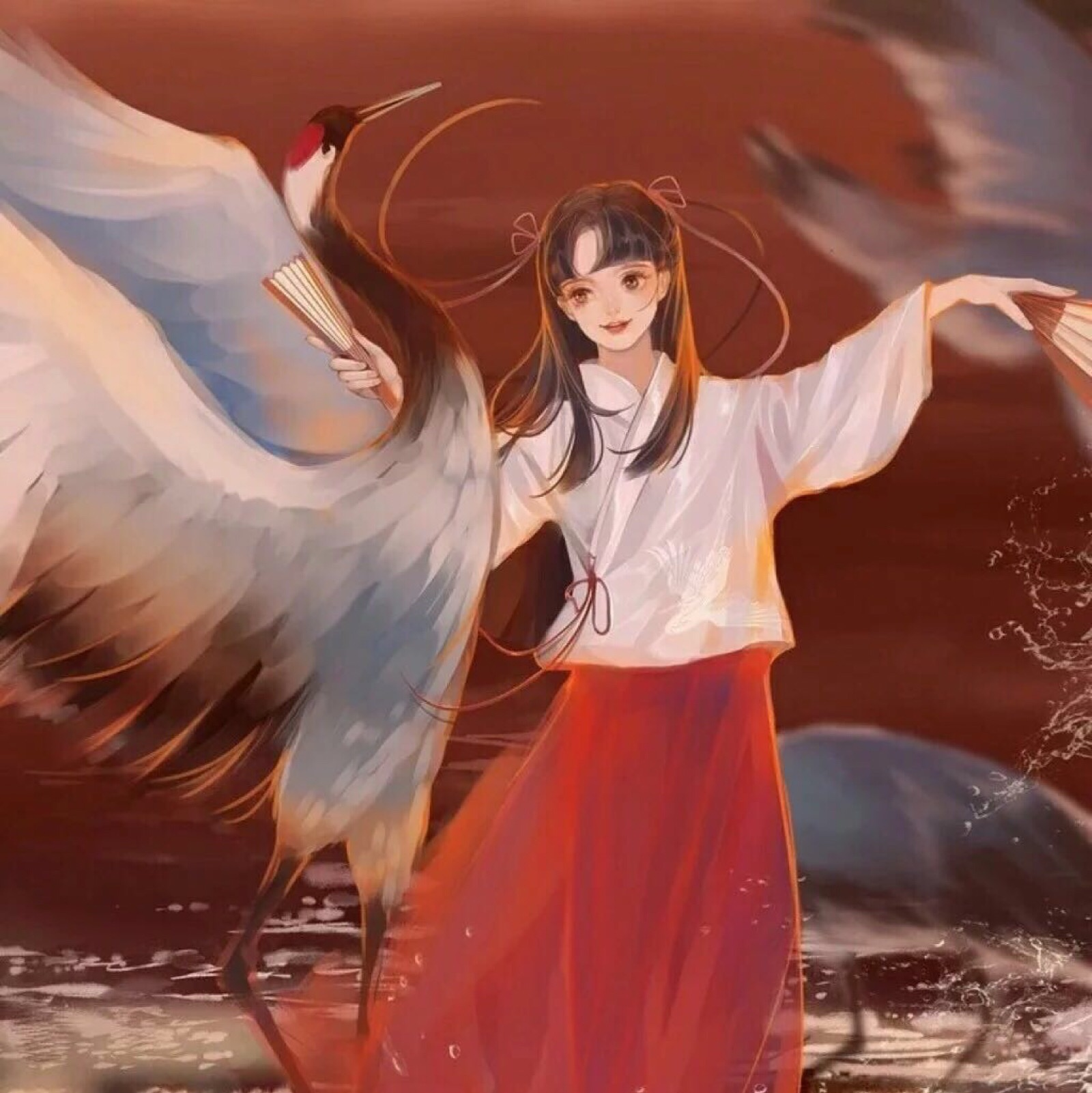 有没有国风的仙鹤头像或者壁纸