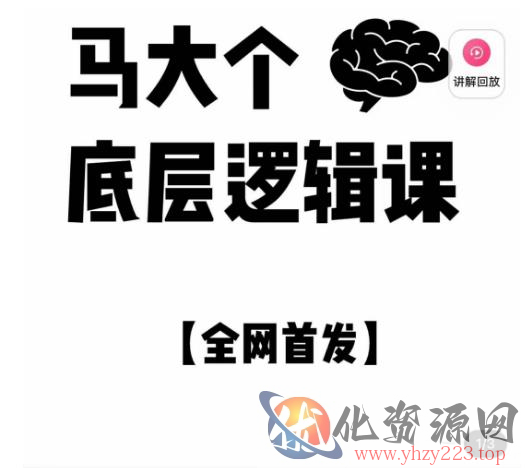 马大个·底层逻辑课，51节底层逻辑智慧课-价值1980元