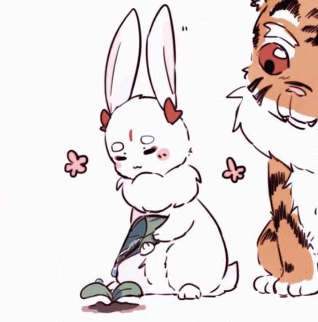 小兔子和小老虎情头图片