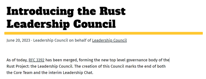 Rust 管理结构大改：解散核心团队、成立 “领导委员会” - 知乎