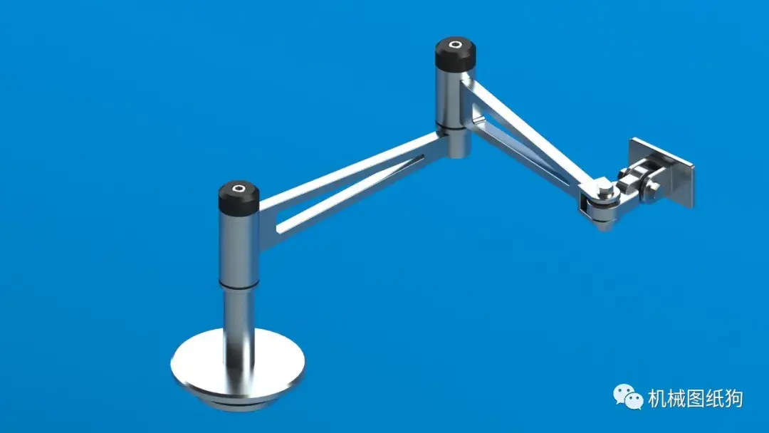 工程機械monitorarm顯示器伸縮臂支架3d圖紙solidworks設計