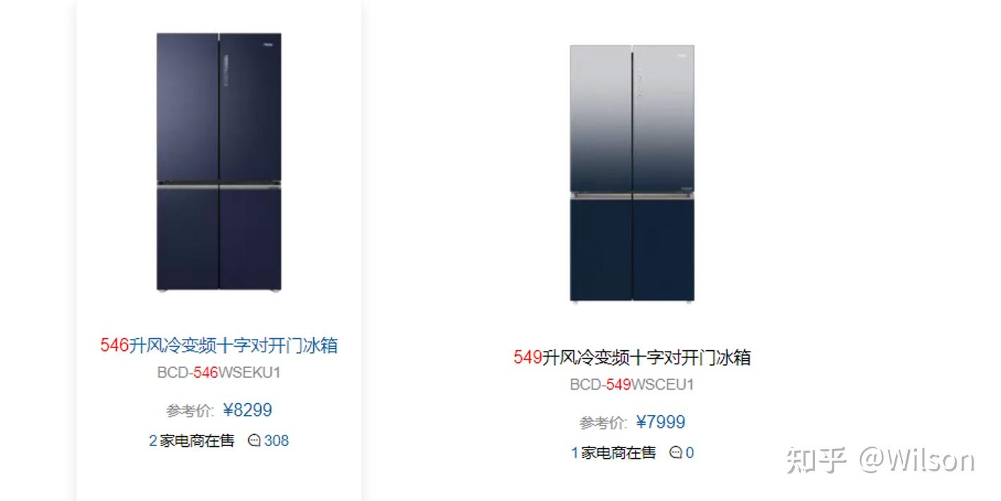 海尔bcd549wsceu1与bcd546wseku1有什么区别