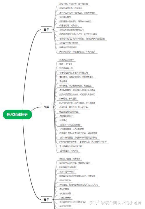 有沒有關於保爾柯察金的成長史的思維導圖
