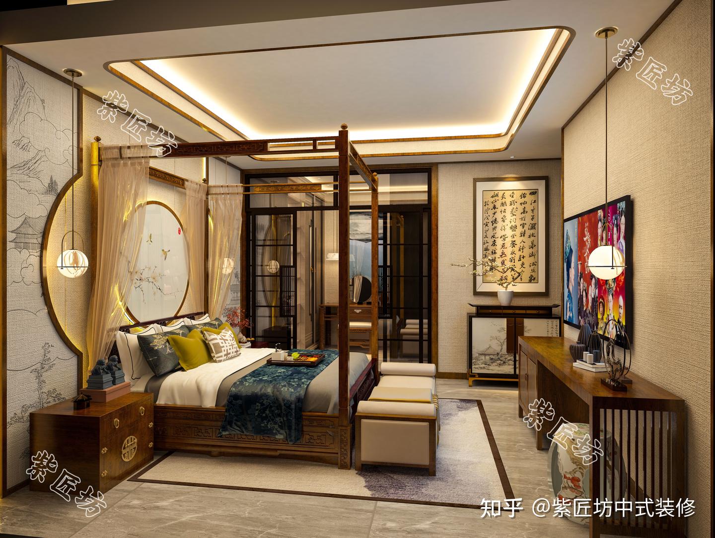 石家庄460㎡别墅装修丨中式别墅大宅,古韵风雅尽显大宅风范 - 知乎