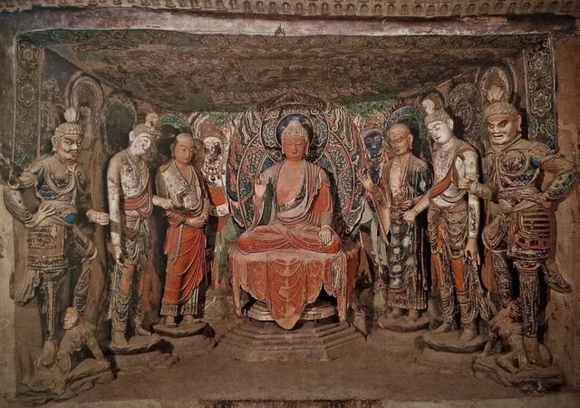 中国骨董市　掘り出し品中国唐時代　敦煌莫高窟壁画 人物像　AK1794B10-5 中国骨董市 掘り出し品中国唐時代 敦煌莫高窟壁画 人物像 AK1794B10-