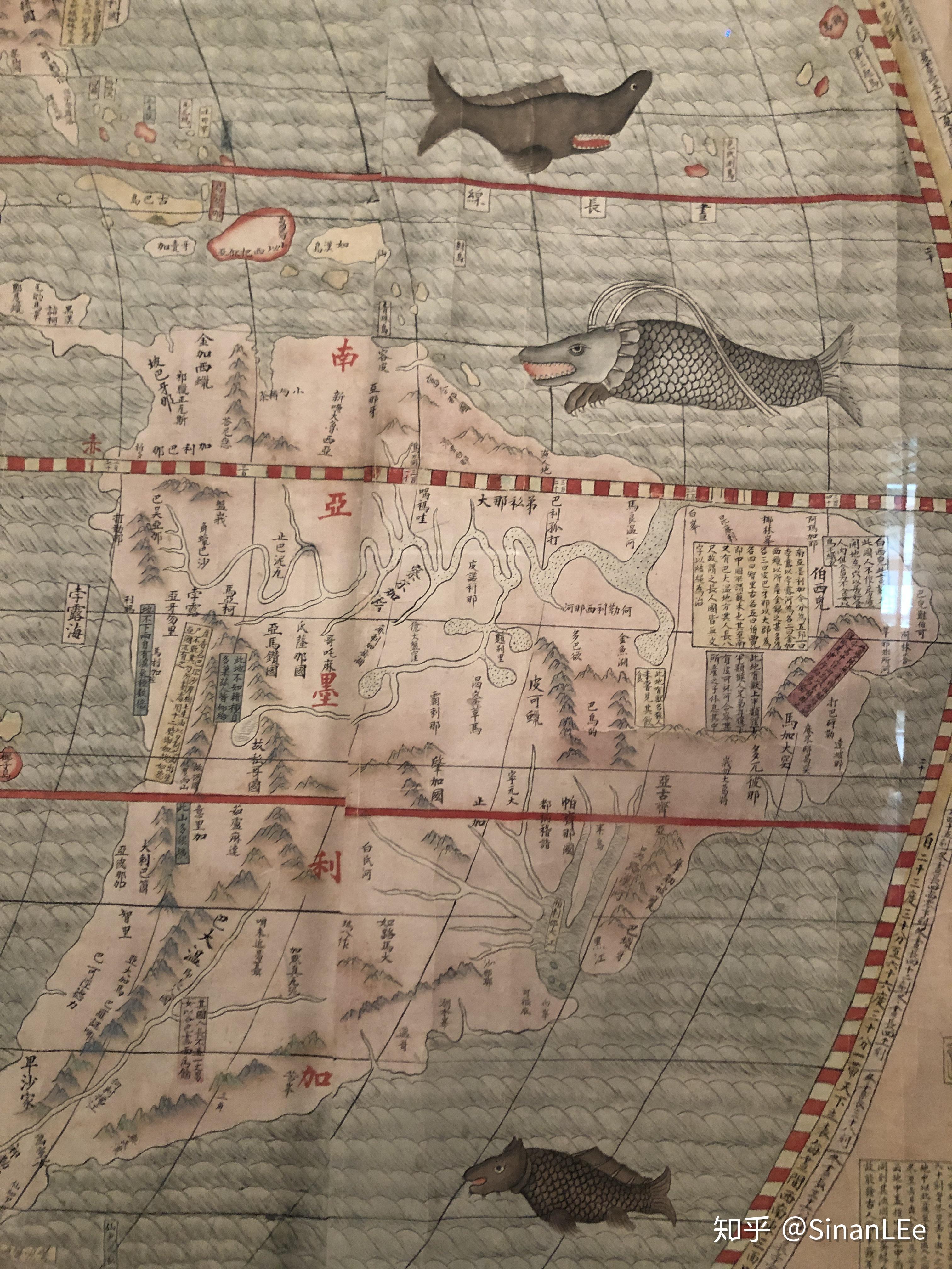 1602李之藻版坤舆万国全图和南京博物院版相比为什么会没有动物和帆船