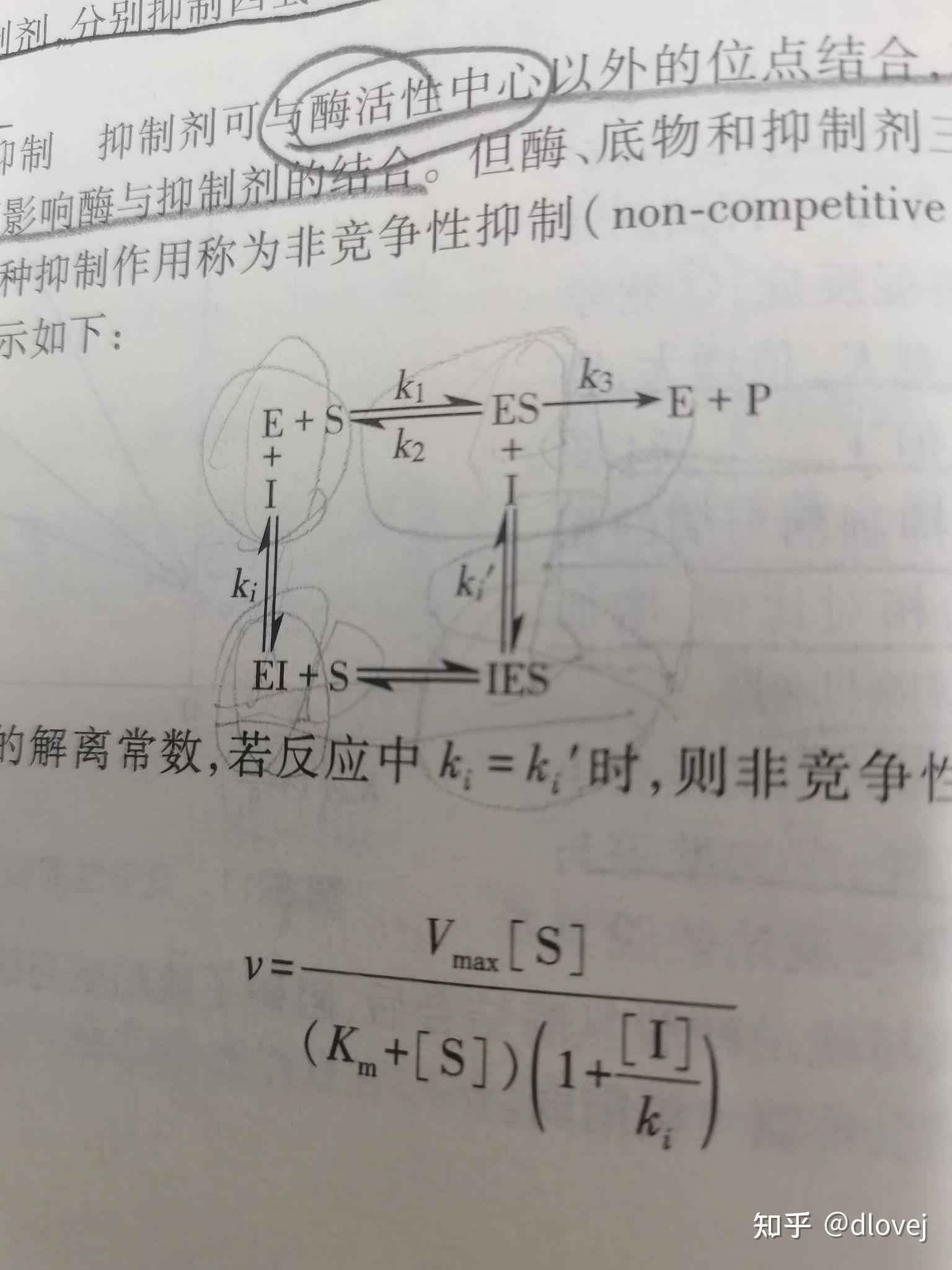 为什么反竞争性抑制剂和非竞争性抑制剂的km变化不同