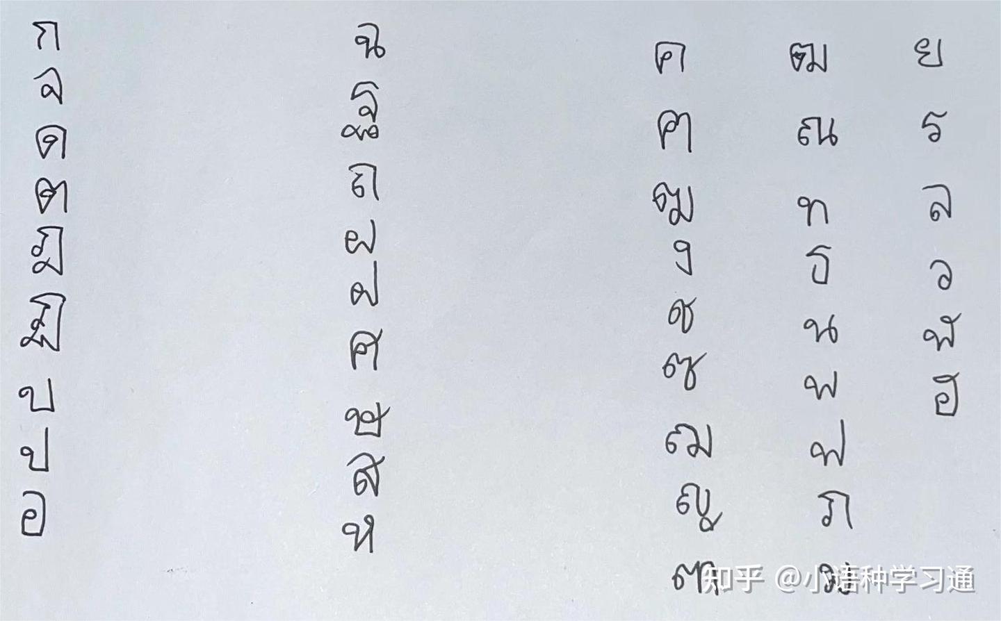 泰语翻译通:零基础学泰语——泰语字母书写顺序大全-手写体配视频+动图,一定要收藏保存 - 知乎
