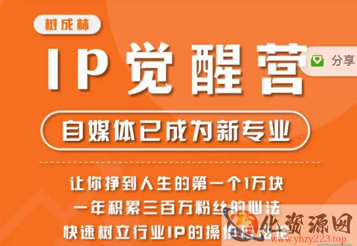 树成林·IP觉醒营，快速树立行业IP的操作方法论，让你赚到人生的第一个1万块（更新）